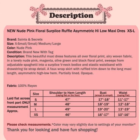 Nude Pink Floral V-Neck Ruffle Skirt Maxi Dress - Picture 8 of 8